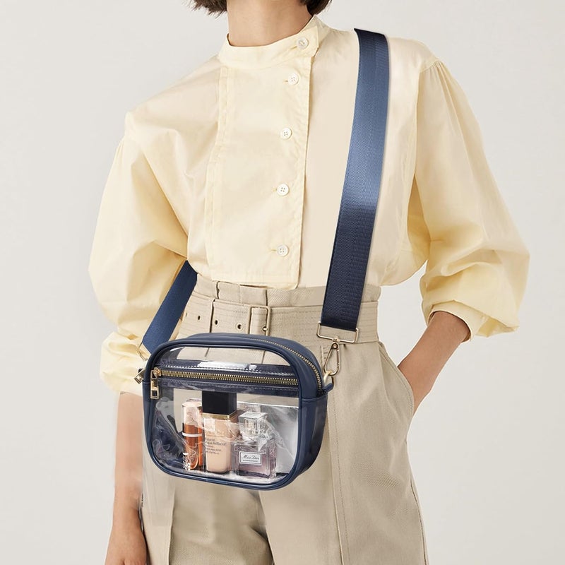 Fibrdoo Clear Bag Stadium Approved, Leather Clear Crossbody Purse Bag for Concerts Sports Events Festivals - Image 2